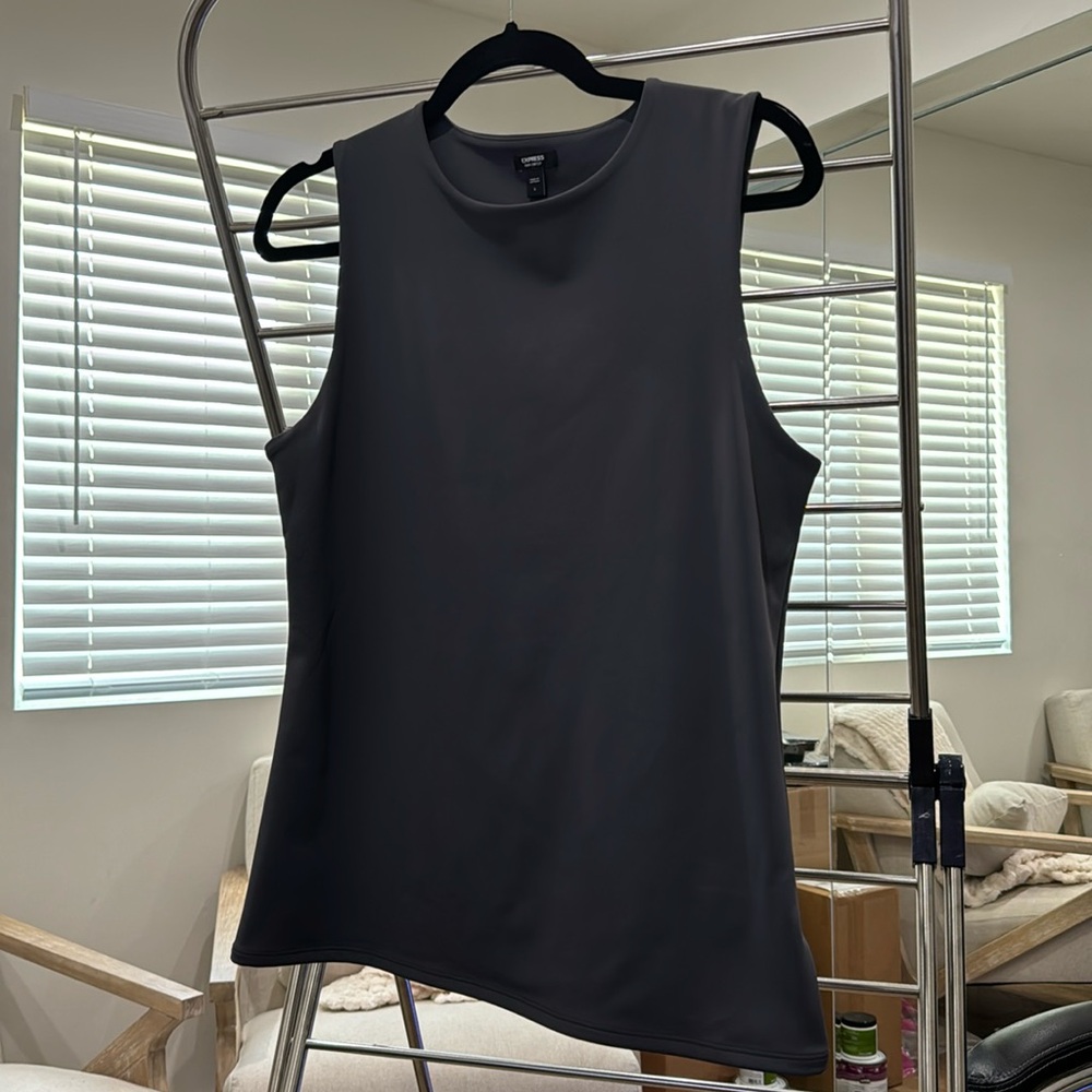 Express Gray Sleeveless Tank Top